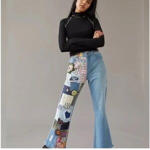 LIKE NEW BDG URBAN OUTFITTERS HIGH WAISTED FLARE JEANS IN INDIGO CRAFT SIZE 28